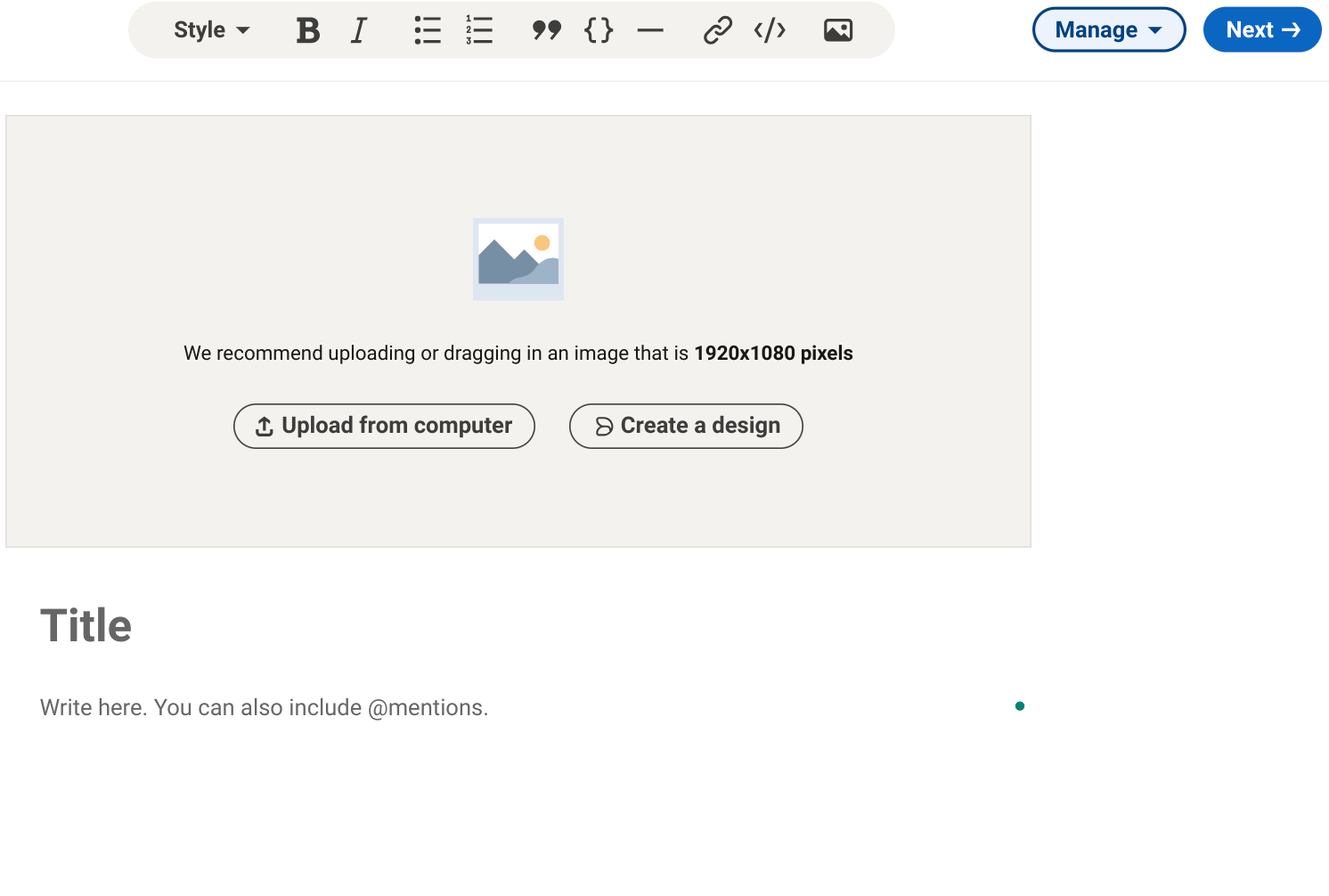 Screenshot 2 write linkedin article publishing page