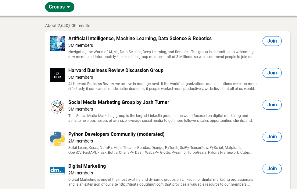 How To Get Connections On LinkedIn | Screenshot of LinkedIn Groups 