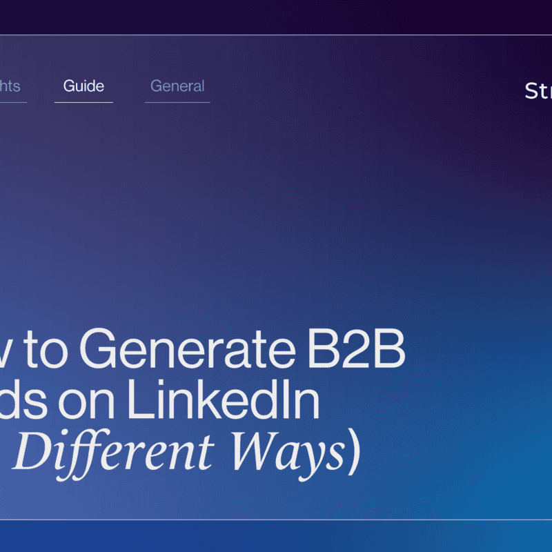how to generate B2B leads on linkedin | StraightIn