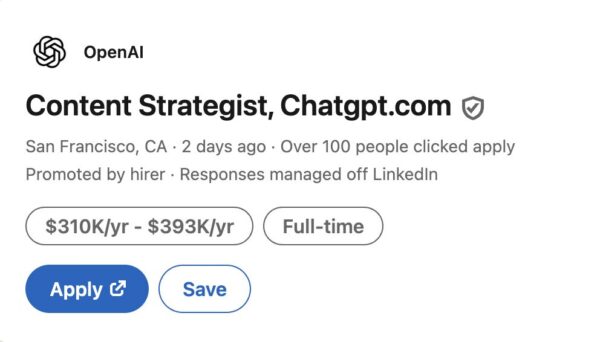 ChatGPT Content Strategist role LinkedIn Content