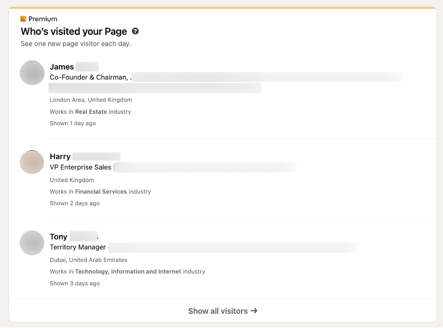 LinkedIn Premium Company Pages Who's Visited Your Page