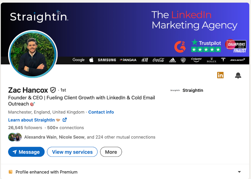 Zac Hancox LinkedIn Profile