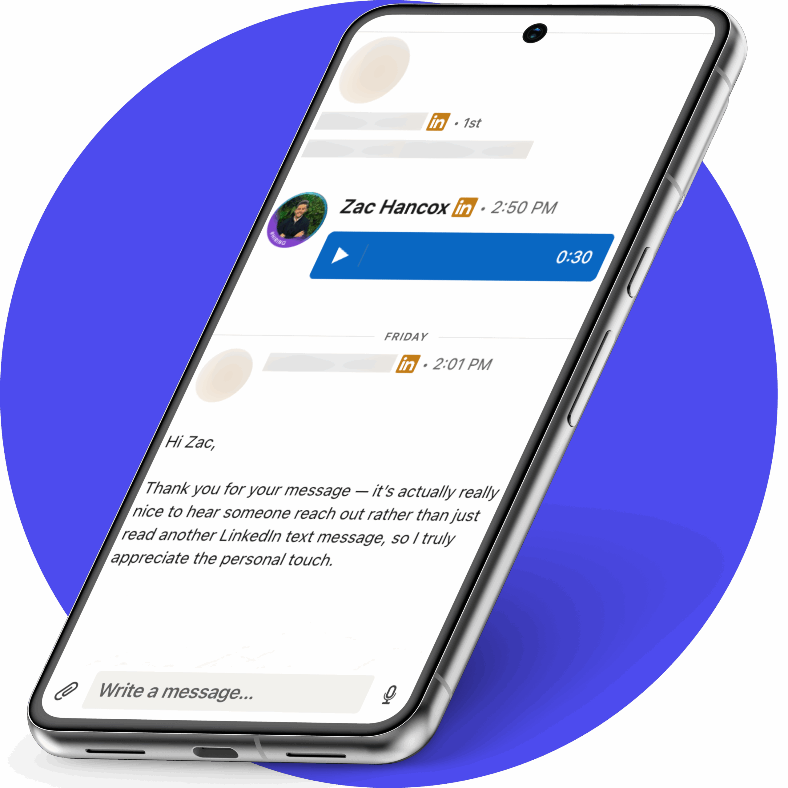 Voice AI by StraightIn LinkedIn Marketing Agency StraightIn - LinkedIn AI Voice Outreach Campaign Screenshot