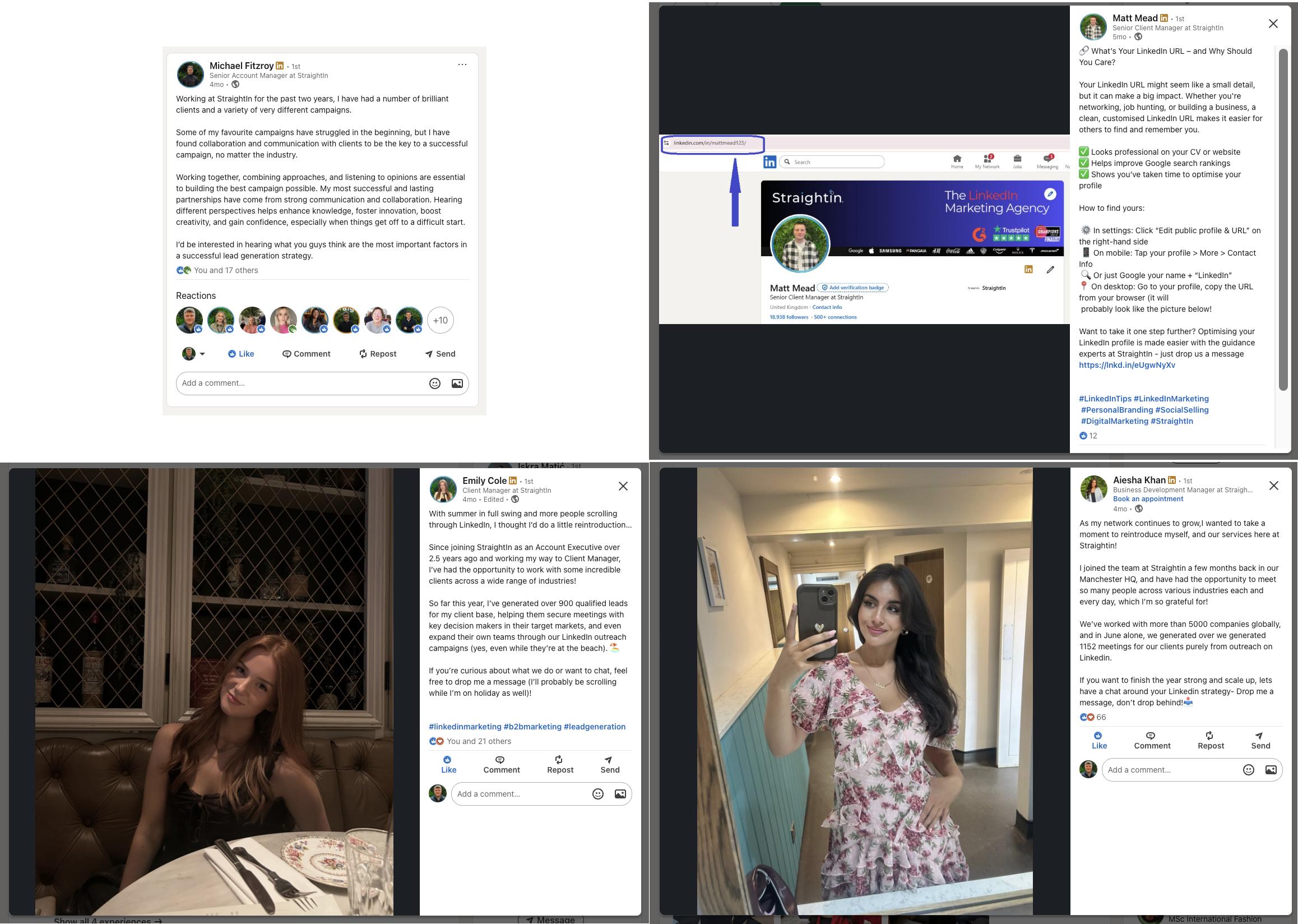 StraightIn LinkedIn Personal Profile Posts vs LinkedIn Company Page