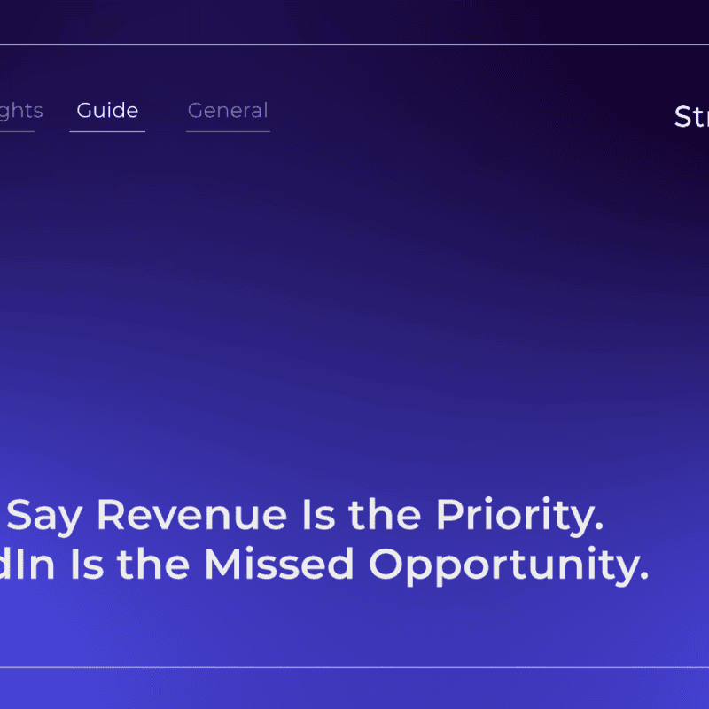 CMOs Say Revenue Is the Priority. LinkedIn Is the Missed Opportunity. StraightIn. LinkedIn Marketing Agency.