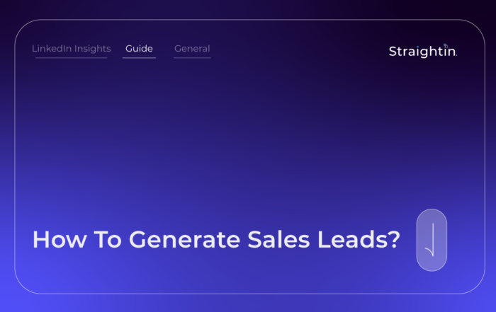 StraightIn How To Generate Sales Leads?